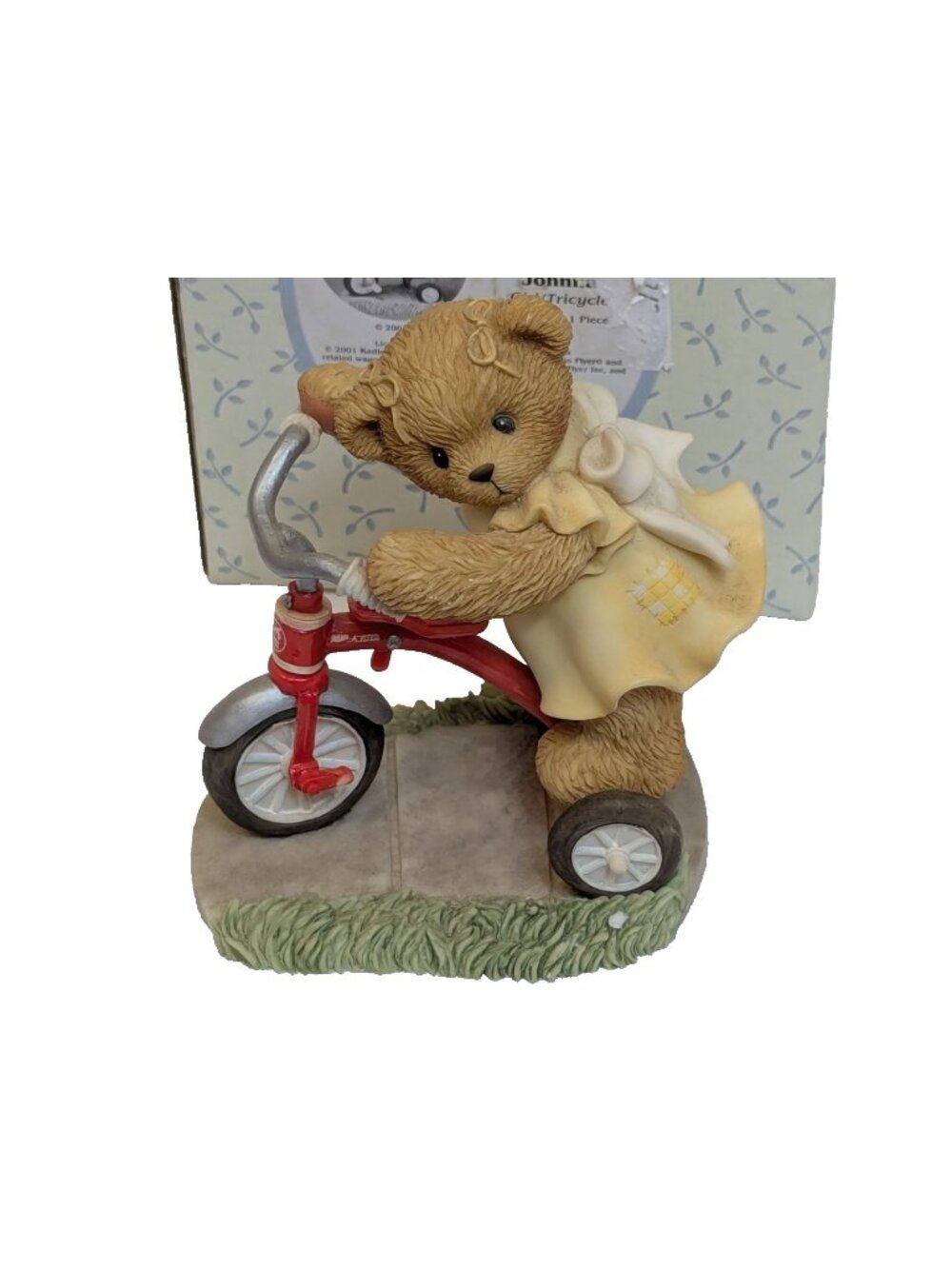 Cherished Teddies Johnna 845132 Girl on Tricycle 2001 Enesco Bear Figurine w/Box
